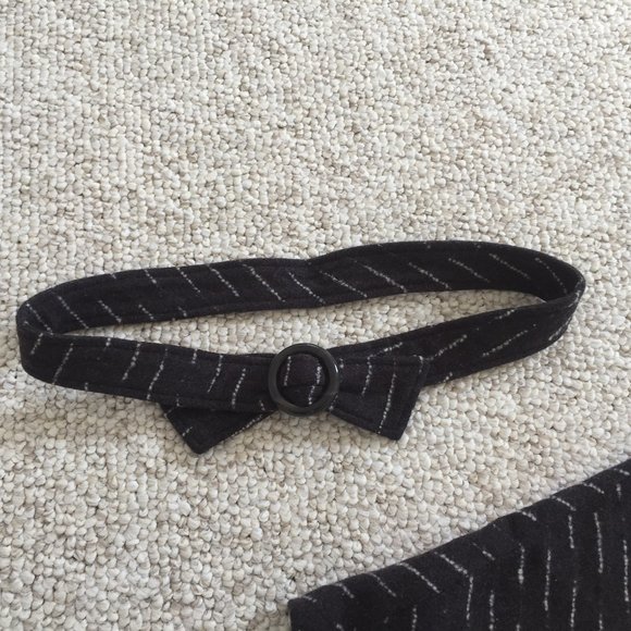 Wool A-Line Flared Trumpet Skirt w/ Belt - Picture 4 of 10